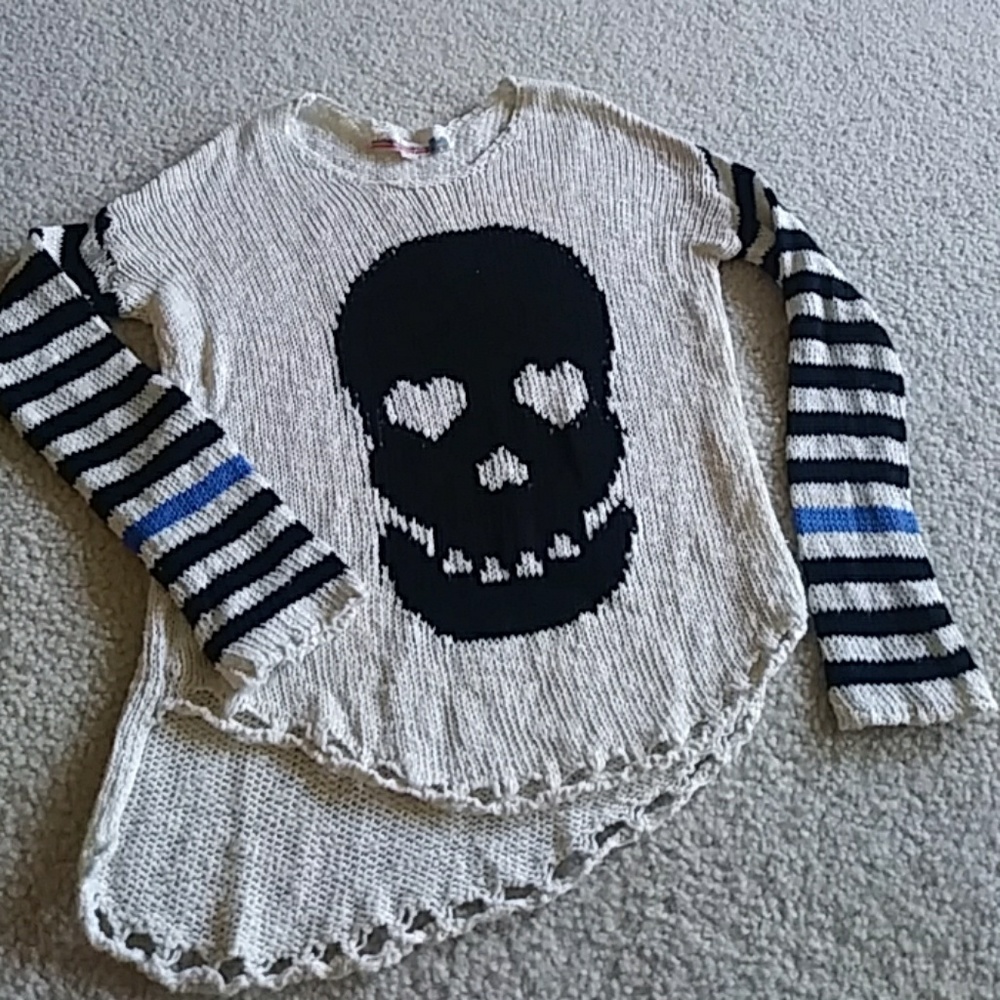 Vintage Havana girls asymmetrical skull sweater